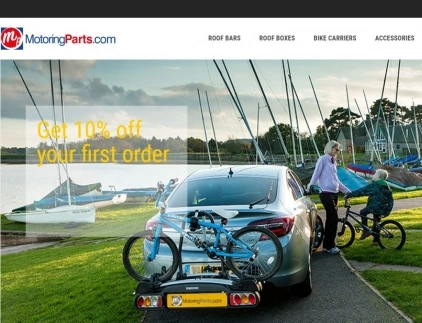 Car bike rack shown on website home page