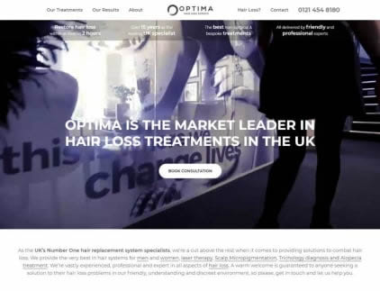 Video footage on the Optima Hair Loss web design