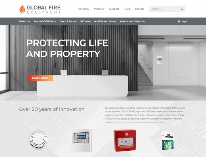 Home page screenshot of Global Fire Equipment