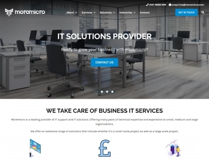 The Moremicro web design home page